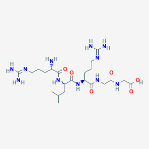 molecular formula C22H43N11O6 B12517854 N~5~-(Diaminomethylidene)-L-ornithyl-L-leucyl-N~5~-(diaminomethylidene)-L-ornithylglycylglycine CAS No. 654634-07-8