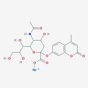 molecular formula C21H24NNaO11 B12517895 Sodium 5-acetamido-4-hydroxy-2-[(4-methyl-2-oxochromen-7-YL)oxy]-6-(1,2,3-trihydroxypropyl)oxane-2-carboxylate 