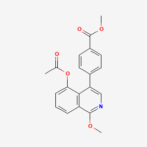 molecular formula C20H17NO5 B12517902 Methyl 4-[5-(acetyloxy)-1-methoxyisoquinolin-4-yl]benzoate CAS No. 656233-85-1