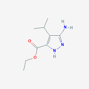 molecular formula C9H15N3O2 B12518053 Ethyl 5-amino-4-isopropyl-1H-pyrazole-3-carboxylate 
