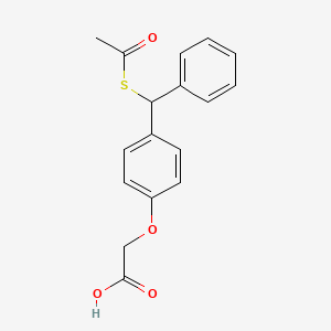molecular formula C17H16O4S B12518061 Acetic acid, [4-[(acetylthio)phenylmethyl]phenoxy]- CAS No. 681295-18-1
