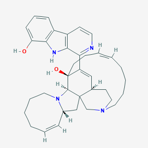 molecular formula C36H44N4O2 B125181 (1R,4R,5Z,12R,13S,16Z)-26-(8-Hydroxy-9H-pyrido[3,4-b]indol-1-yl)-11,22-diazapentacyclo[11.11.2.12,22.02,12.04,11]heptacosa-5,16,25-trien-13-ol CAS No. 154466-37-2