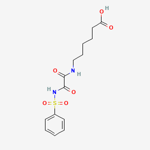molecular formula C14H18N2O6S B12518176 Hexanoic acid, 6-[[oxo[(phenylsulfonyl)amino]acetyl]amino]- CAS No. 701210-15-3