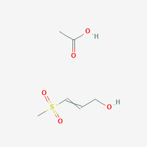 molecular formula C6H12O5S B12518233 Acetic acid;3-methylsulfonylprop-2-en-1-ol CAS No. 654641-15-3