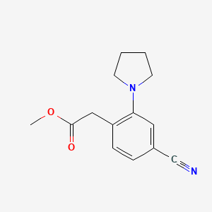 molecular formula C14H16N2O2 B12518307 Methyl [4-cyano-2-(pyrrolidin-1-yl)phenyl]acetate CAS No. 652998-63-5