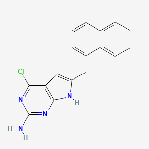 molecular formula C17H13ClN4 B12518389 4-Chloro-6-[(naphthalen-1-yl)methyl]-7H-pyrrolo[2,3-d]pyrimidin-2-amine CAS No. 651358-67-7