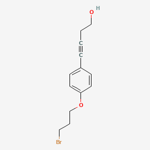 molecular formula C13H15BrO2 B12518428 4-[4-(3-Bromopropoxy)phenyl]but-3-YN-1-OL CAS No. 802982-14-5