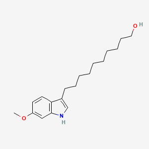 molecular formula C19H29NO2 B12518435 1H-Indole-3-decanol, 6-methoxy- CAS No. 651331-30-5