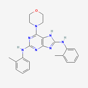 molecular formula C23H25N7O B12518462 1H-Purine-2,8-diamine, N,N'-bis(2-methylphenyl)-6-(4-morpholinyl)- CAS No. 682337-42-4