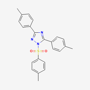 molecular formula C23H21N3O2S B12518520 1-(4-Methylbenzene-1-sulfonyl)-3,5-bis(4-methylphenyl)-1H-1,2,4-triazole CAS No. 651723-99-8