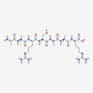 molecular formula C27H51N13O9 B12518548 L-Alanyl-L-alanyl-N~5~-(diaminomethylidene)-L-ornithyl-L-seryl-L-alanyl-L-alanyl-N~5~-(diaminomethylidene)-L-ornithine CAS No. 656221-71-5