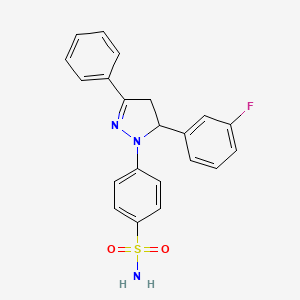 4-[3-(3-Fluorophenyl)-5-phenyl-3,4-dihydropyrazol-2-yl]benzenesulfonamide