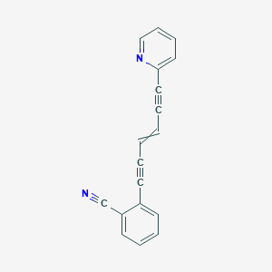 molecular formula C18H10N2 B12518630 Benzonitrile, 2-[6-(2-pyridinyl)-3-hexene-1,5-diynyl]- CAS No. 685830-35-7