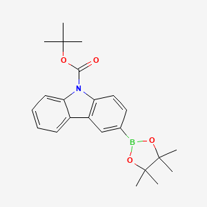 molecular formula C23H28BNO4 B12518655 tert-Butyl 3-(4,4,5,5-tetramethyl-1,3,2-dioxaborolan-2-yl)-9H-carbazole-9-carboxylate 