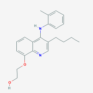molecular formula C22H26N2O2 B12518762 Ethanol, 2-[[3-butyl-4-[(2-methylphenyl)amino]-8-quinolinyl]oxy]- CAS No. 799765-45-0