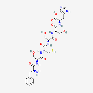 molecular formula C27H38N8O10S B12518893 L-Phenylalanyl-L-seryl-L-cysteinyl-L-seryl-L-seryl-L-histidine CAS No. 653564-35-3