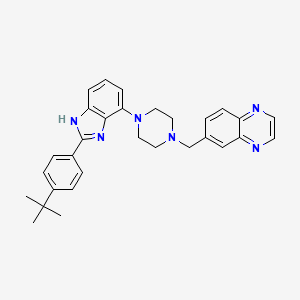 molecular formula C30H32N6 B1251892 Quinoxaline, 6-[[4-[2-[4-(1,1-dimethylethyl)phenyl]-1H-benzimidazol-7-yl]-1-piperazinyl]methyl]- 