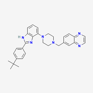6-[[4-[2-(4-tert-butylphenyl)-1H-benzimidazol-4-yl]piperazin-1-yl]methyl]quinoxaline
