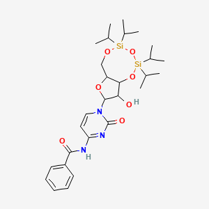 molecular formula C28H43N3O7Si2 B12519047 N-(1-{9-hydroxy-2,2,4,4-tetraisopropyl-tetrahydro-6H-furo[3,2-f][1,3,5,2,4]trioxadisilocin-8-yl}-2-oxopyrimidin-4-yl)benzamide 