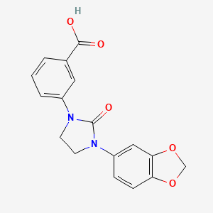 molecular formula C17H14N2O5 B12519052 Benzoic acid, 3-[3-(1,3-benzodioxol-5-yl)-2-oxo-1-imidazolidinyl]- CAS No. 651748-82-2