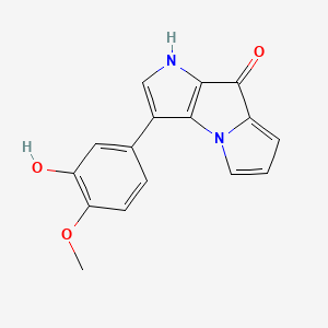 molecular formula C16H12N2O3 B12519095 3-(3-hydroxy-4-methoxyphenyl)pyrrolo[2,3-b]pyrrolizin-8(1H)-one CAS No. 757189-15-4