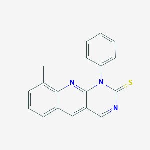 molecular formula C18H13N3S B12519108 Pyrimido[4,5-b]quinoline-2(1H)-thione, 9-methyl-1-phenyl- CAS No. 656807-62-4