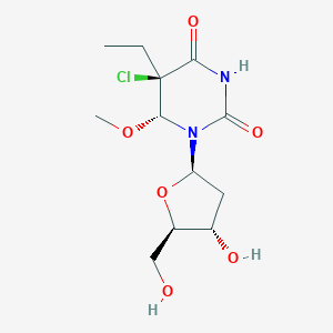 molecular formula C12H19ClN2O6 B125192 5-Chloro-5-ethyl-6-methoxy-5,6-dihydro-2'-deoxyuridine CAS No. 155892-41-4
