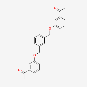 molecular formula C24H22O4 B12519235 Ethanone, 1,1'-[1,3-phenylenebis(methyleneoxy-3,1-phenylene)]bis- CAS No. 698982-45-5