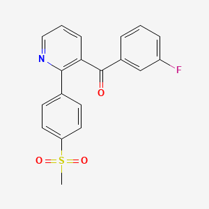 molecular formula C19H14FNO3S B12519237 Methanone, (3-fluorophenyl)[2-[4-(methylsulfonyl)phenyl]-3-pyridinyl]- CAS No. 654058-72-7