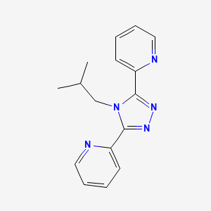molecular formula C16H17N5 B12519312 Pyridine, 2,2'-[4-(2-methylpropyl)-4H-1,2,4-triazole-3,5-diyl]bis- CAS No. 774609-09-5