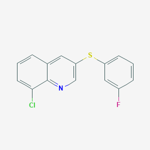 molecular formula C15H9ClFNS B12519361 8-Chloro-3-((3-fluorophenyl)thio)quinoline 