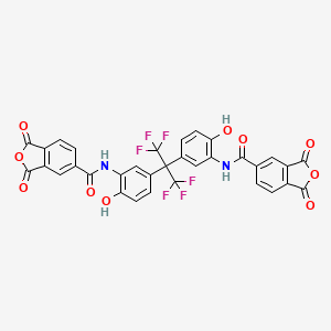 molecular formula C33H16F6N2O10 B12519499 N,N'-[(Perfluoropropane-2,2-diyl)bis(6-hydroxy-3,1-phenylene)]bis(1,3-dioxo-1,3-dihydroisobenzofuran-5-carboxamide) 