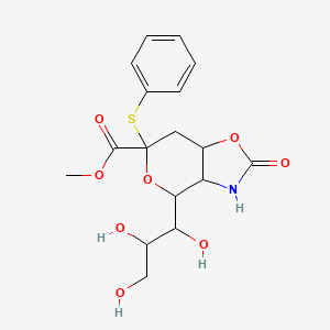 molecular formula C17H21NO8S B12519542 methyl 2-oxo-6-phenylsulfanyl-4-(1,2,3-trihydroxypropyl)-3a,4,7,7a-tetrahydro-3H-pyrano[3,4-d][1,3]oxazole-6-carboxylate 