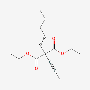 molecular formula C15H22O4 B12519625 Diethyl (pent-1-en-1-yl)(prop-1-yn-1-yl)propanedioate CAS No. 656234-72-9