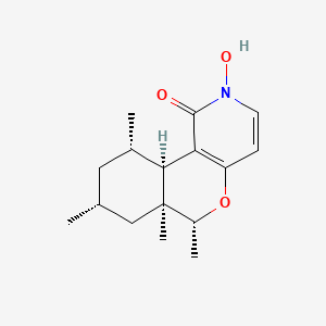 molecular formula C16H23NO3 B1251963 (6R,6As,8R,10S,10aR)-2-hydroxy-6,6a,8,10-tetramethyl-6,7,8,9,10,10a-hexahydroisochromeno[4,3-c]pyridin-1-one 