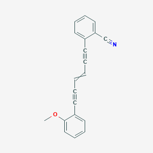 molecular formula C20H13NO B12519748 Benzonitrile, 2-[6-(2-methoxyphenyl)-3-hexene-1,5-diynyl]- CAS No. 685830-34-6