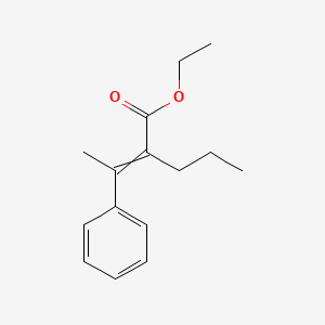 molecular formula C15H20O2 B12519783 Ethyl 2-(1-phenylethylidene)pentanoate CAS No. 654640-29-6