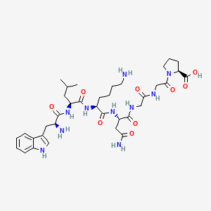 molecular formula C36H54N10O9 B12519805 L-Tryptophyl-L-leucyl-L-lysyl-L-asparaginylglycylglycyl-L-proline CAS No. 820977-69-3