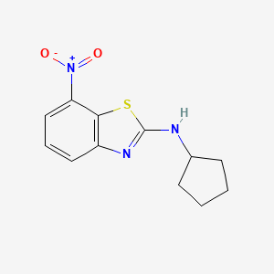 molecular formula C12H13N3O2S B12519881 N-Cyclopentyl-7-nitro-1,3-benzothiazol-2-amine CAS No. 820101-51-7