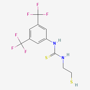 molecular formula C11H10F6N2S2 B12519890 N-[3,5-Bis(trifluoromethyl)phenyl]-N'-(2-sulfanylethyl)thiourea CAS No. 651715-45-6