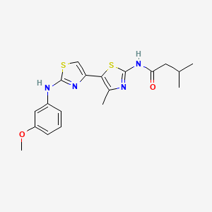 molecular formula C19H22N4O2S2 B1252002 N-[5-[2-(3-methoxyanilino)-4-thiazolyl]-4-methyl-2-thiazolyl]-3-methylbutanamide 
