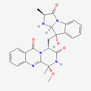 molecular formula C25H25N5O5 B1252010 Fumiquinazoline E 