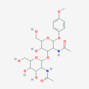 molecular formula C23H34N2O12 B12520148 N-(2-{[3-acetamido-5-hydroxy-6-(hydroxymethyl)-2-(4-methoxyphenoxy)oxan-4-yl]oxy}-4,5-dihydroxy-6-(hydroxymethyl)oxan-3-yl)acetamide 