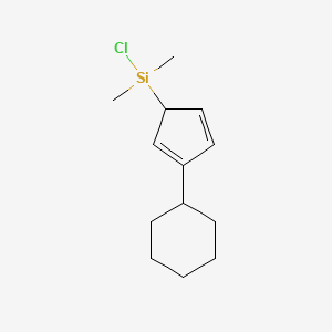 molecular formula C13H21ClSi B12520163 Chloro(3-cyclohexylcyclopenta-2,4-dien-1-yl)dimethylsilane CAS No. 675882-69-6