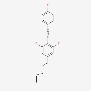 molecular formula C19H15F3 B12520325 1,3-Difluoro-2-[(4-fluorophenyl)ethynyl]-5-(pent-3-en-1-yl)benzene CAS No. 797047-76-8
