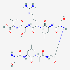 molecular formula C37H68N12O13 B12520347 L-Seryl-L-leucyl-L-alanylglycyl-L-seryl-L-leucyl-N~5~-(diaminomethylidene)-L-ornithyl-L-seryl-L-valine CAS No. 797753-25-4