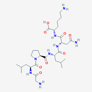 molecular formula C29H52N8O8 B12520352 Glycyl-L-leucyl-L-prolyl-L-leucyl-L-asparaginyl-L-lysine CAS No. 674335-71-8