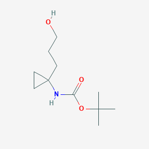 molecular formula C11H21NO3 B12520445 tert-butyl N-[1-(3-hydroxypropyl)cyclopropyl]carbamate 