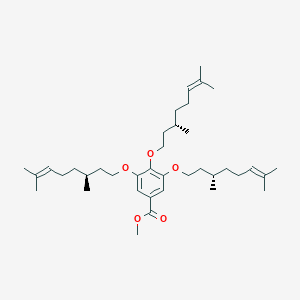 molecular formula C38H62O5 B12520513 methyl 3,4,5-tris[(3S)-3,7-dimethyloct-6-enoxy]benzoate CAS No. 798567-88-1