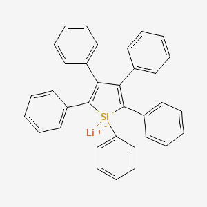 molecular formula C34H25LiSi B12520646 Lithium;1,2,3,4,5-pentakis-phenyl-1-silanidacyclopenta-2,4-diene CAS No. 667456-59-9